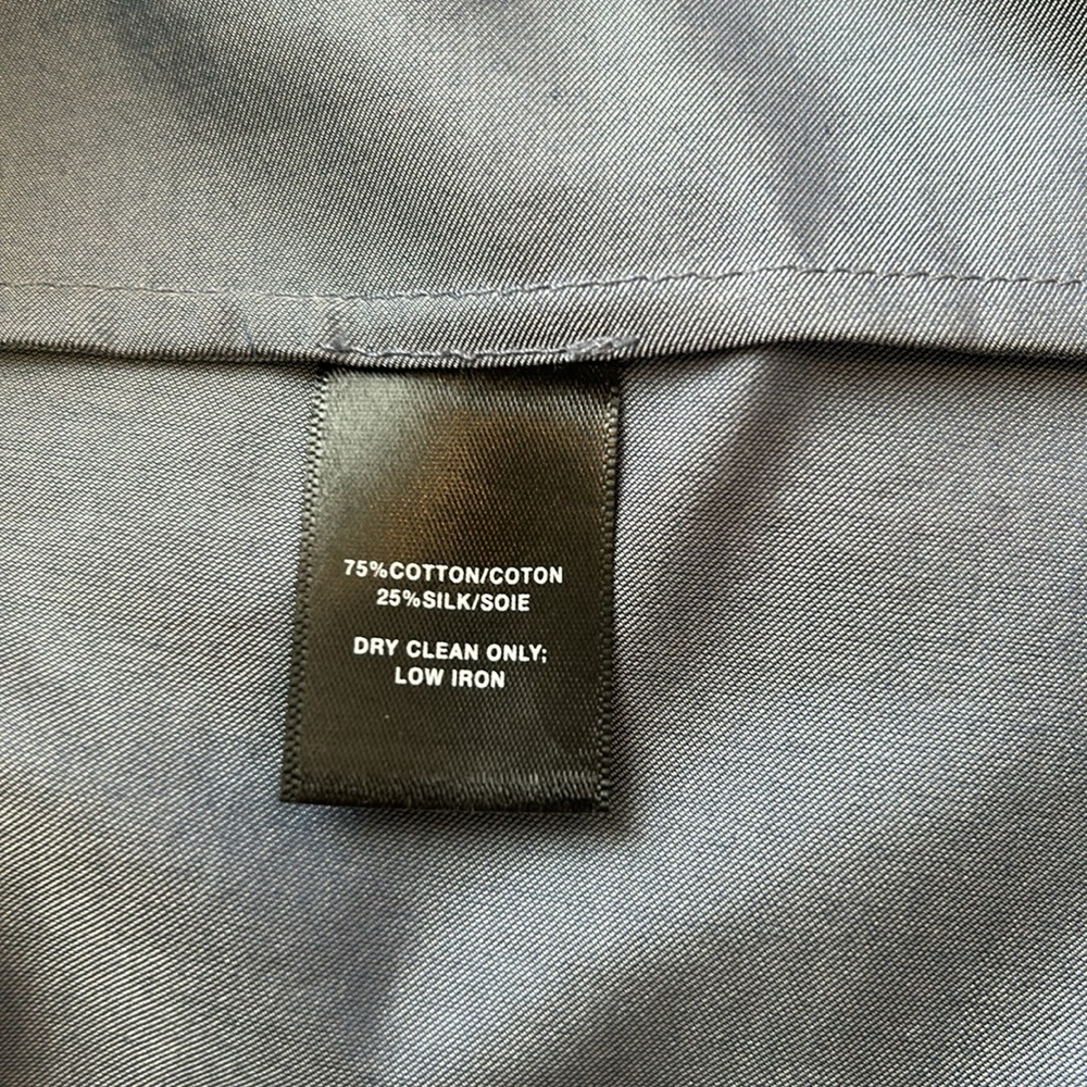 Lafayette 148 New York Iridescent Blue Silk Blend Button Down Shirt w/Pockets 18 - Picture 10 of 10